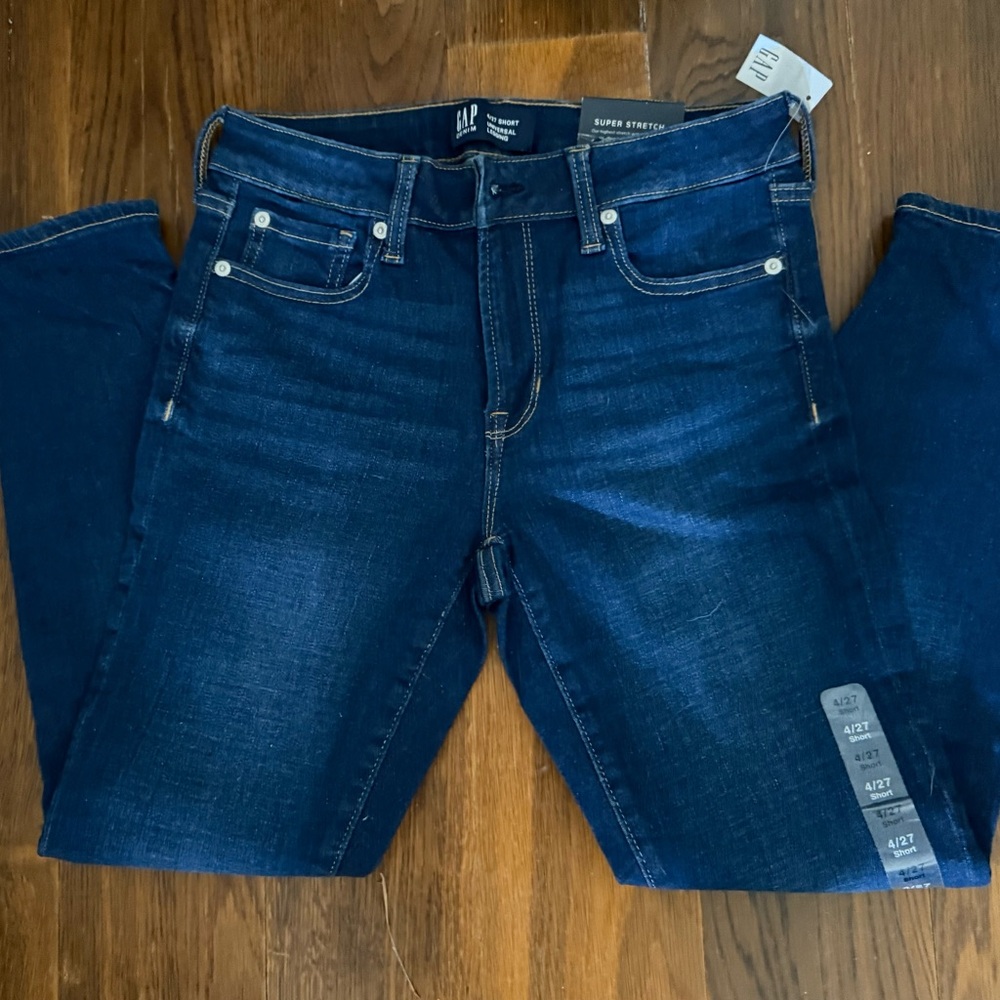 GAP Universal Legging Jeans 4/27 Short Dark Blue Super Stretch
